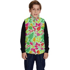 Flower Flora Floral Nature Pattern Seamless Kid s Button Up Puffer Vest by Bedest