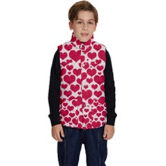 Hearts Valentine Pattern Seamless Kid s Button Up Puffer Vest by Bedest