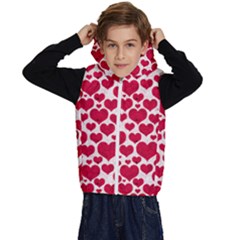 Hearts Valentine Pattern Seamless Kids  Stylish Hooded Puffer Vest by Bedest