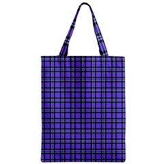 Blue Tartan Plaid 1 Zipper Classic Tote Bag by dressshop