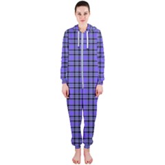 Blue Tartan Plaid 1 Hooded Jumpsuit (ladies) by dressshop