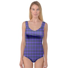 Blue Tartan Plaid 1 Princess Tank Leotard  by dressshop