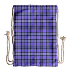 Blue Tartan Plaid 1 Drawstring Bag (large) by dressshop