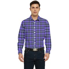 Blue Tartan Plaid 1 Men s Long Sleeve Shirt by dressshop