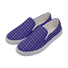 Blue Tartan Plaid 1 Women s Canvas Slip Ons by dressshop