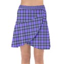 Blue Tartan Plaid 1 Wrap Front Skirt View1