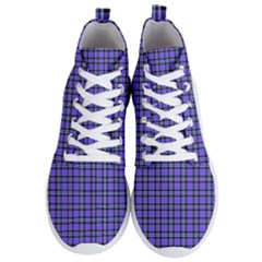 Blue Tartan Plaid 1 Men s Lightweight High Top Sneakers by dressshop