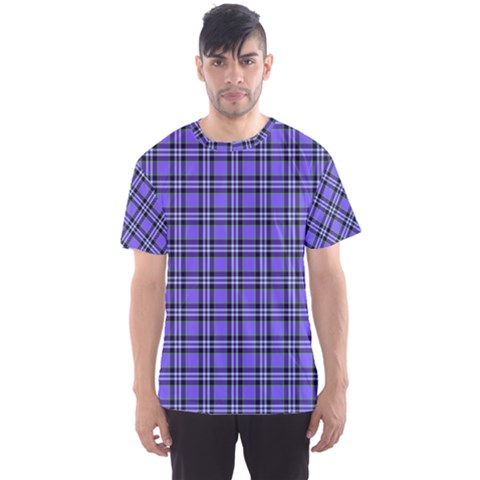 Blue Tartan Plaid 1 Men s Sport Mesh T-shirt by dressshop