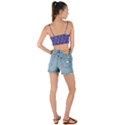 Blue Tartan Plaid 1 Woven Tie Front Bralet View2