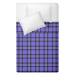 Blue Tartan Plaid 1 Duvet Cover Double Side (single Size) by dressshop