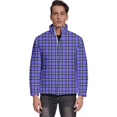 Blue Tartan Plaid 1 Men s Puffer Bubble Jacket Coat by dressshop