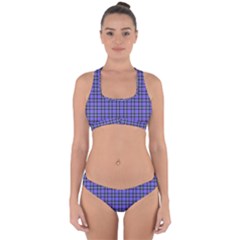 Blue Tartan Plaid 1 Cross Back Hipster Bikini Set by dressshop