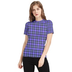 Blue Tartan Plaid 1 Women s Short Sleeve Rash Guard by dressshop