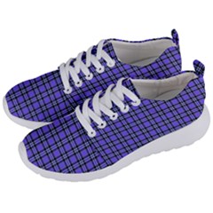 Blue Tartan Plaid 1 Men s Lightweight Sports Shoes by dressshop