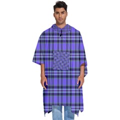 Blue Tartan Plaid 1 Men s Hooded Rain Ponchos by dressshop