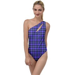 Blue Tartan Plaid 1 To One Side Swimsuit by dressshop