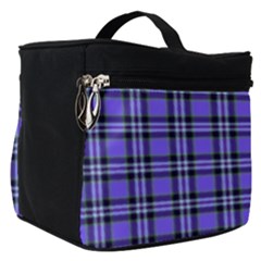 Blue Tartan Plaid 1 Make Up Travel Bag (small) by dressshop