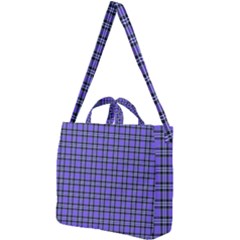 Blue Tartan Plaid 1 Square Shoulder Tote Bag by dressshop