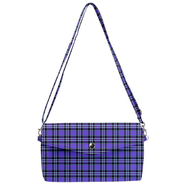 Blue Tartan Plaid 1 Removable Strap Clutch Bag