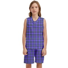 Blue Tartan Plaid 1 Kids  Basketball Mesh Set by dressshop