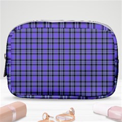 Blue Tartan Plaid 1 Make Up Pouch (small) by dressshop