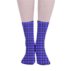 Blue Tartan Plaid 1 Smooth Crew Length Tube Socks by dressshop