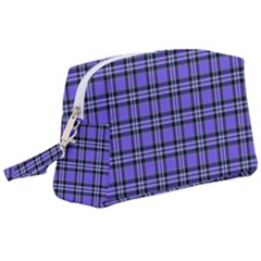 Blue Tartan Plaid 1 Wristlet Pouch Bag (large) by dressshop