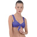 Blue Tartan Plaid 1 Front Tie Bikini Top View1