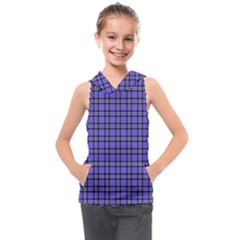 Blue Tartan Plaid 1 Kids  Sleeveless Hoodie by dressshop