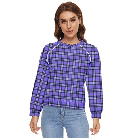 Blue Tartan Plaid 1 Women s Long Sleeve Raglan T-shirt by dressshop