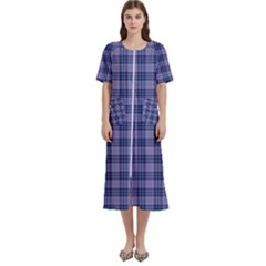 Purple Plaid Tartan 1 Women s Cotton Short Sleeve Nightgown by dressshop