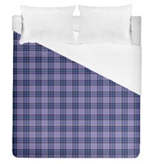 Purple Plaid Tartan 1 Duvet Cover (queen Size) by dressshop