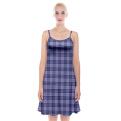 Purple Plaid Tartan 1 Spaghetti Strap Velvet Dress by dressshop