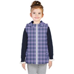 Purple Plaid Tartan 1 Kids  Hooded Puffer Vest by dressshop