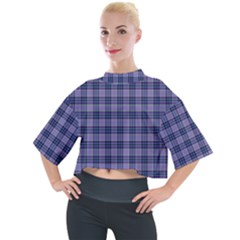 Purple Plaid Tartan 1 Mock Neck T-shirt by dressshop