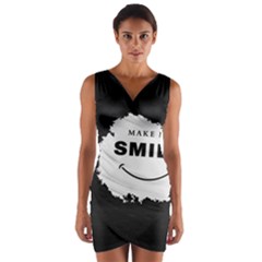 Black And White Simple Make Me Smile T Shirt 20250203 014057 0000 Wrap Front Bodycon Dress by Cowcow2005