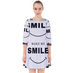 Black And White Simple Make Me Smile T Shirt 20250203 014057 0000 Smock Dress by Cowcow2005