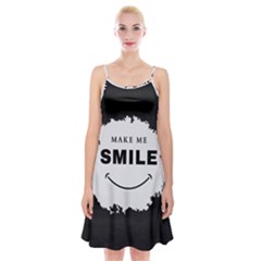 Black And White Simple Make Me Smile T Shirt 20250203 014057 0000 Spaghetti Strap Velvet Dress by Cowcow2005