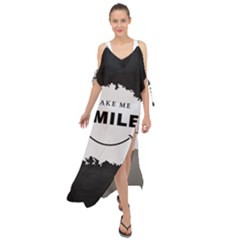 Black And White Simple Make Me Smile T Shirt 20250203 014057 0000 Maxi Chiffon Cover Up Dress by Cowcow2005