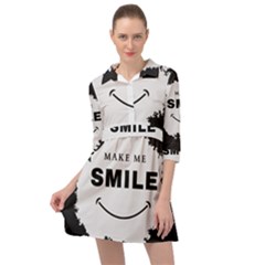 Black And White Simple Make Me Smile T Shirt 20250203 014057 0000 Mini Skater Shirt Dress by Cowcow2005