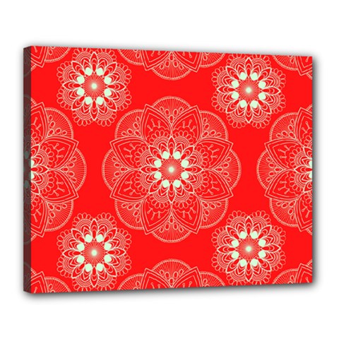 Crimson Current Canvas 20  X 16  (stretched) by ArtfulThreads