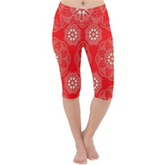 Crimson Current Lightweight Velour Cropped Yoga Leggings by ArtfulThreads