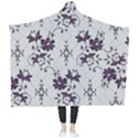 Elegant Purple Floral Jacquard Mesh Lace Fabric Wearable Blanket View2