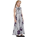 Elegant Purple Floral Jacquard Mesh Lace Fabric Kids  Satin Sleeveless Maxi Dress View3