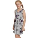 Elegant Purple Floral Jacquard Mesh Lace Fabric Kids  Sleeveless Tiered Mini Dress View2