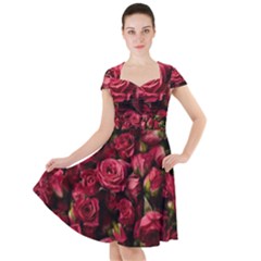 Floral Buds Of Roses Beautiful Flowers Cap Sleeve Midi Dress by Grandong