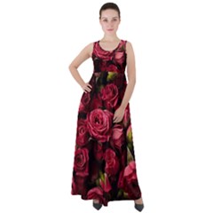 Floral Buds Of Roses Beautiful Flowers Empire Waist Velour Maxi Dress by Grandong