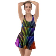 Abstract Colors - , Abstract Colors Ruffle Top Dress Swimsuit by kyorashop23