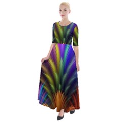 Abstract Colors - , Abstract Colors Half Sleeves Maxi Dress by kyorashop23