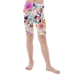 Abstract Floral Background Kids  Mid Length Swim Shorts by kyorashop23